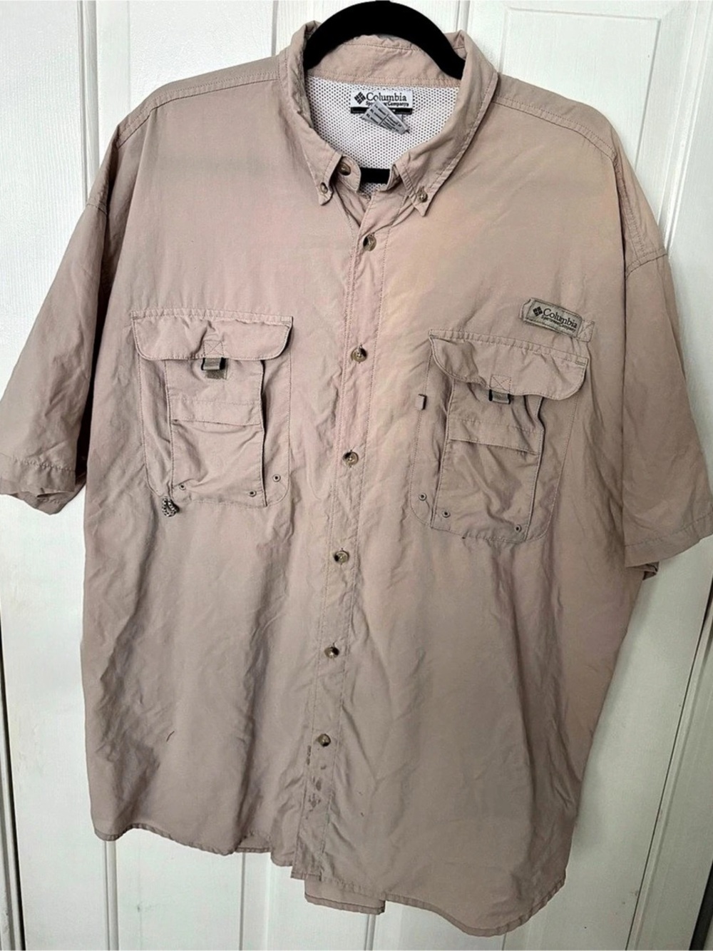 Columbia PFG Tamiami II Short Sleeve Shirt Beige Menโs XL